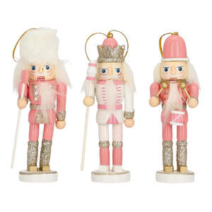 Christmas Tree Decoration Nutcracker 12cm Set of 2pcs, pink