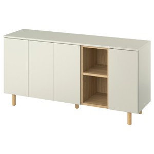 LEDAMOT Cabinet, light grey-beige, 150x42x75 cm