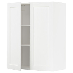 METOD Wall cabinet with shelves/2 doors, white Enköping/white wood effect, 80x100 cm