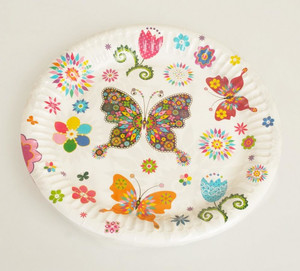 Paper Party Plate 180 8pcs, assorted patterns