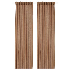 DYTÅG Curtains, 1 pair, dark beige, 145x300 cm