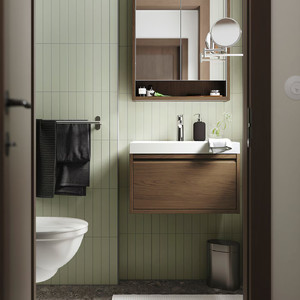 ÄNGSJÖN Wash-stand with drawer, brown oak effect, 60x48x33 cm