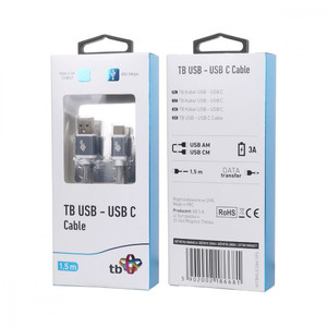 TB Cable USB - USB C 1.5m, grey