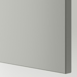 METOD High cabinet with cleaning interior, white/Havstorp light grey, 60x60x240 cm