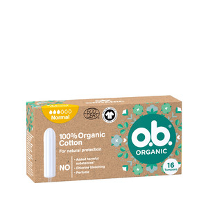 O.B.Organic Tampons Normal - 100% Cotton 16pcs