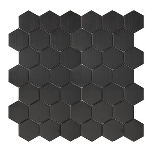 Mosaic Steel Tile Albena GoodHome 30 x 30 cm, black, 1pc