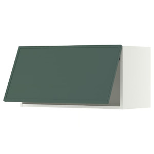 METOD Wall cabinet horizontal, white/Aspudden dark grey-green, 80x40 cm