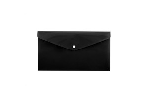 Document Envelope Pocket Wallet File with Button PP DL, black