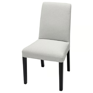 BERGMUND Chair, black, Orrsta light grey
