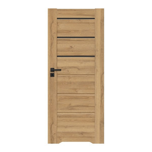 Non-rebated Internal Door Toreno 80, right, undercut, grandson oak with black glass
