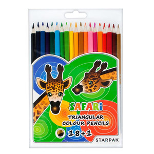 Starpak Triangular Colour Pencils Safari 18+1