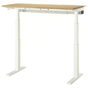 MITTZON Desk sit/stand, electric oak veneer/white, 120x60 cm