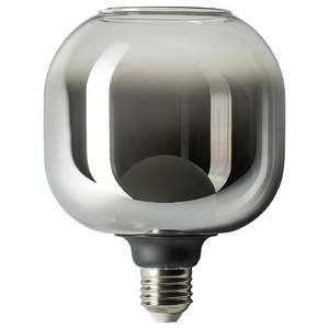 MOLNART LED bulb E27 150 lumen, tube-shaped open-top/grey clear glass, 120 mm