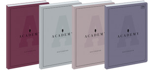 Notebook B5 128 Sheets Squared Academy 5-pack, assorted colours