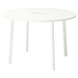 MITTZON Conference table, round/white, 120x75 cm
