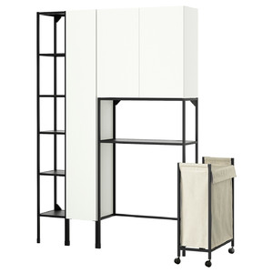 ENHET Storage combination, anthracite/white, 140x32x204 cm