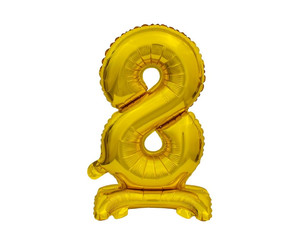 Foil Balloon Number 8 Standing, gold, 38cm
