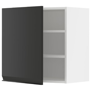 METOD Wall cabinet with shelves, white/Upplöv matt anthracite, 60x60 cm