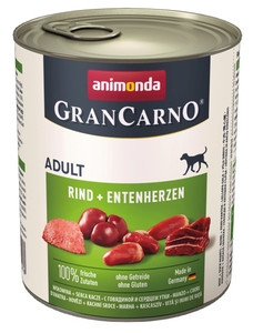 Animonda GranCarno Adult Beef & Duck Hearts Dog Wet Food 800g