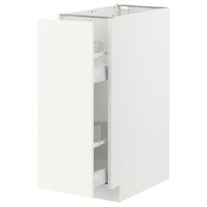 METOD / MAXIMERA Base cabinet/pull-out int fittings, white/Vallstena white, 30x60 cm