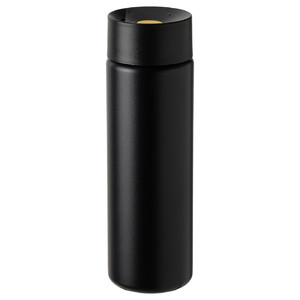 UNDERSÖKA Insulated steel flask, black, 0.4 l