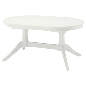 ROSENTORP Extendable table, white, 160/215x110 cm