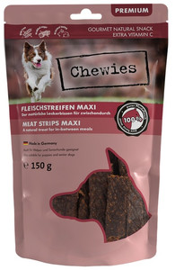Chewies Maxi Meat Strips Horse Dog Treat 150g