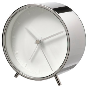 MALLHOPPA Alarm clock, low-voltage/silver-colour, 11 cm
