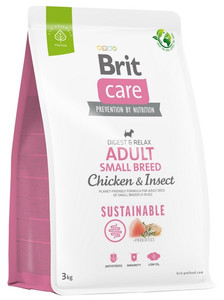 Brit Care Sustainable Adult Small Breed Chicken & Insect Dog Dry Food 3kg
