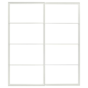 PAX Pair of sliding door frames w rail, white, 200x236 cm