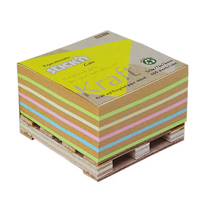 Sticky Notes Kraft & Recycled Paper 76x76mm, 5 colours, 400 Sheets