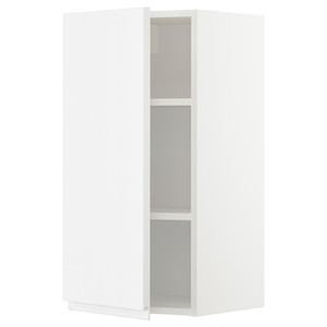 METOD Wall cabinet with shelves, white/Voxtorp high-gloss/white, 40x80 cm