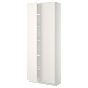 METOD High cabinet with shelves, white/Veddinge white, 80x37x200 cm
