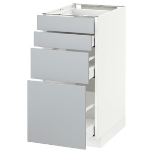 METOD / MAXIMERA Base cab 4 frnts/4 drawers, white/Veddinge grey, 40x60 cm