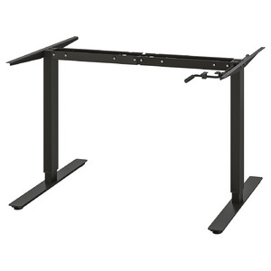TROTTEN Underframe sit/stand f table top, anthracite, 120/160 cm