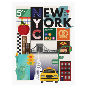 PJÄTTERYD Picture, New York, 30x40 cm