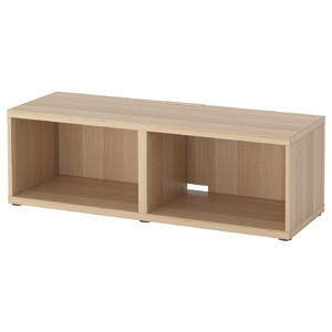 BESTÅ TV bench, white stained oak effect, 120x40x38 cm