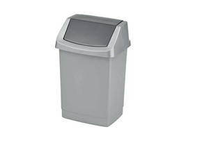 Curver Waste Bin Click-It 9l, silver/graphite