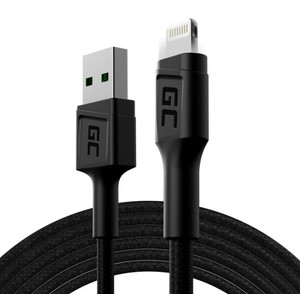 Green Cell Cable Ray USB - Lightning 200cm for iPhone, iPad, iPod, white LED, fast charging