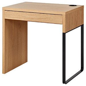 MICKE Desk, oak effect, 73x50 cm