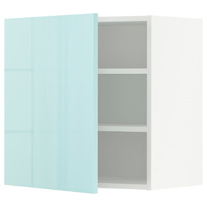 METOD Wall cabinet with shelves, white Järsta/high-gloss light turquoise, 60x60 cm
