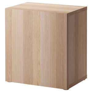 BESTÅ Shelf unit with door, Lappviken white stained oak effect, 60x40x64 cm