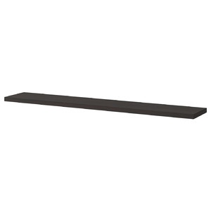 BERGSHULT Shelf, brown-black, 120x20 cm