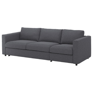 VIMLE 3-seat sofa-bed, Gunnared medium grey