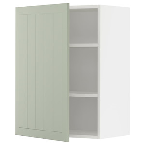 METOD Wall cabinet with shelves, white/Stensund light green, 60x80 cm