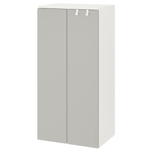 SMÅSTAD / PLATSA Wardrobe, white/grey, 60x42x123 cm
