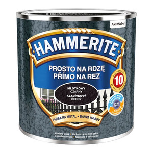 Hammerite Direct To Rust Metal Paint 0.25l, hammered black