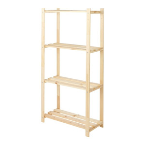 Wooden Shelving Unit 130 x 65 x 30 cm 4 Shelves 20 kg