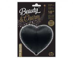 Foil Balloon Heart 18", black