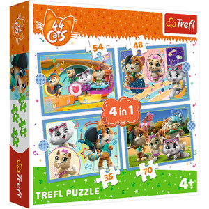 Trefl Children's Puzzle 44 Cats 4in1 4+